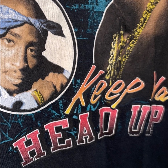 Vintage Tupac 2PAC Black Graphic Tee - Short Sleeve - Picture 6 of 7
